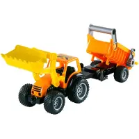 Cavallino Toys Cavallino -Tracteur avec chargeur frontal et remorque