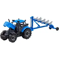 Cavallino Tracteur jouet Cavallino bleu avec charrue Échelle 1:32 Ferme