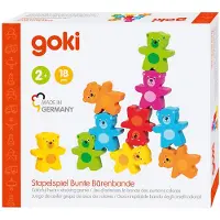 Sonstige Verlage Goki Jeu d'empilage d'ours colorés en bois, 9dlg.