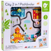 Classic World Puzzle/labyrinthe éducatif Ville/Recyclage 2en1 en bois 30x30cm