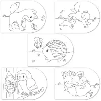 Little Dutch Malbuch mit Farbkasten Forest Friends