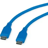 Roline Câble USB 2.0, type C-C, ST/ST, silicone, 60W, bleu, 1 m