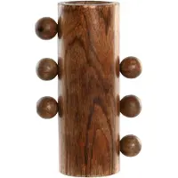 Home ESPRIT Vase en bois de manguier - - 10x10x28 cm - Poids 3,44 kg - Décoration intérieure - Naturel
