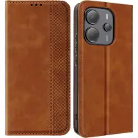 Avizar Housse pour Xiaomi Redmi Note 14 4G Portefeuille et Support Vidéo Marron