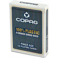 Cartamundi COPAG 100 % plastique, cartes de poker Jumbo bleues