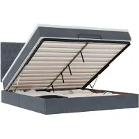 vidaXL Ottoman-lit avec matelas & LED gris foncé 180x200 cm velours