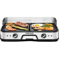 Rommelsbacher Barbecue de table 2000 W 2x aluminium moulé sous pression, réglable, 230 g, noir