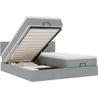 vidaXL Lit ottoman avec matelas gris clair 160x200 cm Tissu