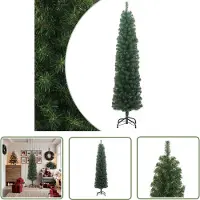 The Living Store Sapin de Noël artificiel élancé avec support Vert 180 cm PVC