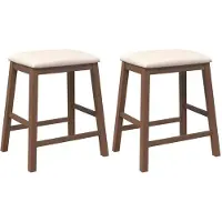 vidaXL Chaises de bar avec coussins 2 pcs. Marron Bois massif Hévéa