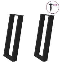 vidaXL Pieds de table console en forme de U 2 pcs. noir 28x(72-73) cm acier