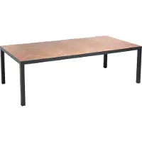 Oviala Table de jardin aluminium et céramique effet bois 10 places 241 cm - Tivoli