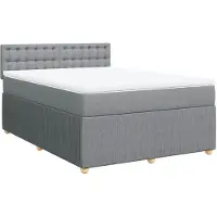 vidaXL Lit boxspring avec matelas gris clair 160x200 cm Tissu