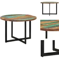 vidaXL Table de salle à manger 110x75 cm Vieux bois massif - Tables de salle à manger
