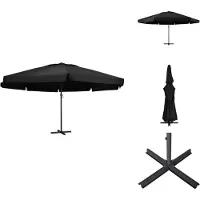 vidaXL Parasol avec mât en aluminium 500 cm Noir - Parasols & ombrelles