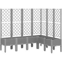 vidaXL Jardinière avec treillis gris clair 160x120x142 cm PP