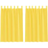 vidaXL Voile Rideaux avec passants 2 pcs. Jaune 140x175 cm
