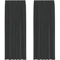vidaXL Voile Rideaux avec poches à tringles 2 pcs. noir