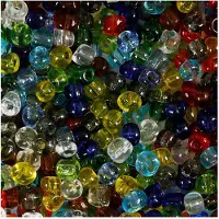 Creotime Perles rocaille multicolores transparent Ø 4 mm - 130 g