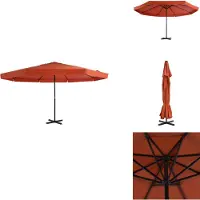 vidaXL Parasol Mât en aluminium 500 cm Terracota-Rouge - Parasols & Protection solaire