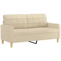 vidaXL Canapé à 2 places Crème 140 cm Tissu