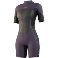 Mystic Brand Flatlock 3/2mm Woman Short Sleeve Back Zip Shorty Violet S Femme