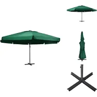 vidaXL Parasol avec mât en aluminium 600 cm Vert - Parasols & ombrelles