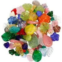 Creativ Company Perles de verre diverses feuilles et fleurs, 60 grammes