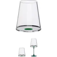 Trebonn Set de 2 verres à vin rouge en cristal SplitGass 2025113, 450 ml, Ø9,2x10,5 cm, système modulaire, vert