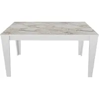 Skye Decor , Bud - Blanc, Tables de salle à manger, Blanc, Panneau de particules mélaminé, 145 x 75 x 85 cm