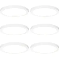 QAZQA Ensemble de 6 spots encastrables ou apparents blancs 30 cm avec LED à intensité variable en 3 étapes - Trans