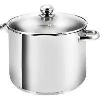 KOPF Cocotte Haute - - Modèle Avec Couvercle En Verre - 32 Cm - 15 Litres - Inox Poli-Miroir 18/10