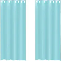 vidaXL Voile Rideaux avec oeillets 2 pcs. Turquoise