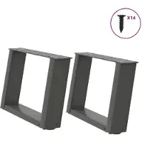 vidaXL Pieds de table basse en U 2 pcs. Anthracite 40x(30-31) cm Acier