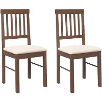vidaXL Chaises de salle à manger avec coussins 2 pcs. Marron Bois massif Hévéa