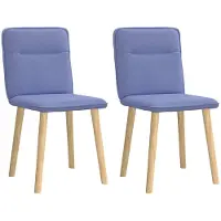 vidaXL Chaise de salle à manger 2 pcs. Tissu bleu jean