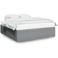 vidaXL Cadre de lit sans matelas gris clair 200x200 cm Tissu