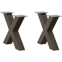 vidaXL Pieds de table basse en X 2 pcs. Acier naturel 60x(42-43) cm Acier