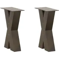 vidaXL Pieds de table basse en X 2 pcs. Acier naturel 28x(42-43) cm Acier