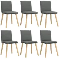 vidaXL Chaises de salle à manger 6 pcs. Tissu gris foncé