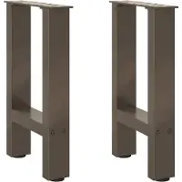 vidaXL Pieds de table basse en acier naturel 2 pcs. 28x(42-43) cm acier