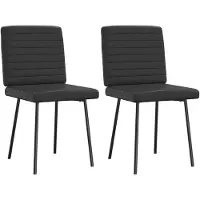 vidaXL Chaise de salle à manger 2 pcs. noir similicuir