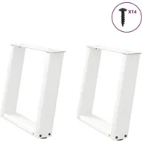 vidaXL Pieds de table basse en U 2 pcs. Blanc 50x(42-43) cm Acier