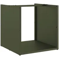 vidaXL Étagère à bois de chauffage vert olive 40x40x40 cm Acier laminé à froid
