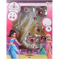 Toi-Toys Parure de bijoux Princesse Friends, Rose, Argent, (Matière plastique, Plastique)