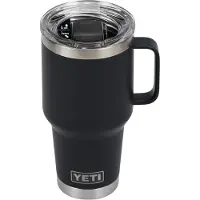 Yeti Rambler Travel Mug 30oz Stronghold Lid, Black, tasse de voyage isotherme avec couvercle, 887 ml