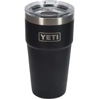 Yeti Rambler Stackable Cup 20oz Mag Slider Lid, Black, tasse thermos empilable avec couvercle, 591 ml