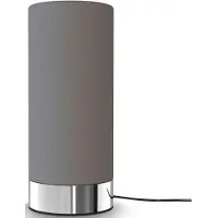 B.K.Licht Lampe de table en tissu gris I fonction tactile I 3 fois gradable I E14 I socle chromé I sans ampoule