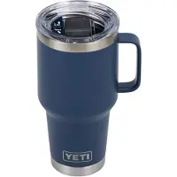Yeti Rambler Travel Mug 30oz Stronghold Lid, Navy Blue, mug de voyage thermos avec couvercle, 887 ml