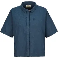 Fjällräven Övik Hemp Camp Short Sleeve Shirt Bleu S Femme